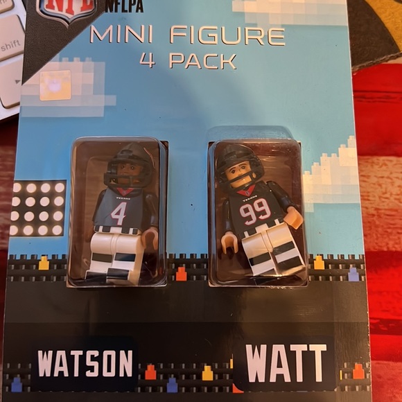 NFL Mini Figure 4 pack of Texans JJ Watt and Wastson from Foco Brxlz new w/ tags - Picture 3 of 5